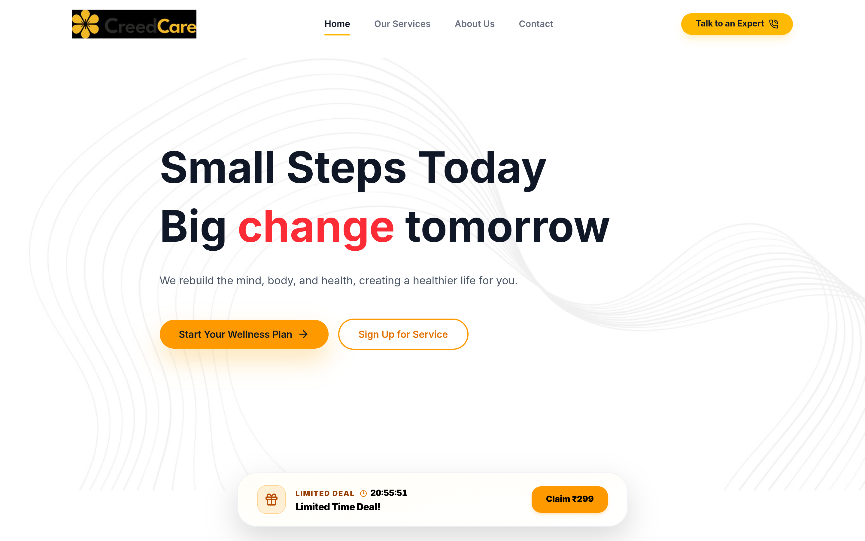Creed Care website